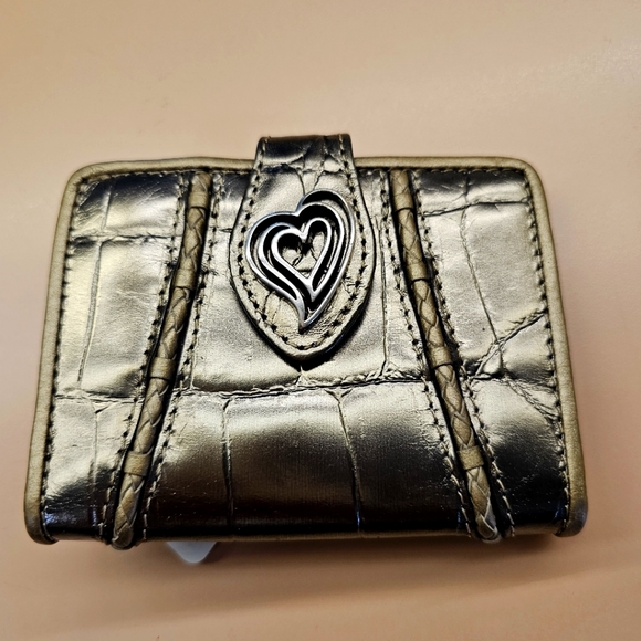 Brighton Handbags - BRIGHTON Metalic Mini wallet and change purse. Leather, Metalic gold Vintage